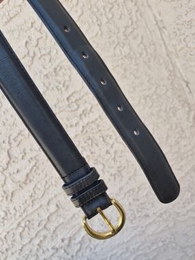 COACH Vintage Natural Glove Tanned Cowhide Navy Blue Belt - 8400 - Women's Small